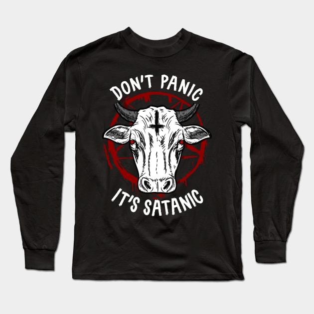 Don't Panic It's Satanic - Satan Occult Gift Long Sleeve T-Shirt by biNutz